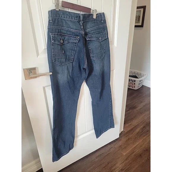 Calvin Klein Mens Jeans 32 X 39 Blue Denim Cotton 5-Pocket Zip Fly Bootcut Jeans - Picture 7 of 13